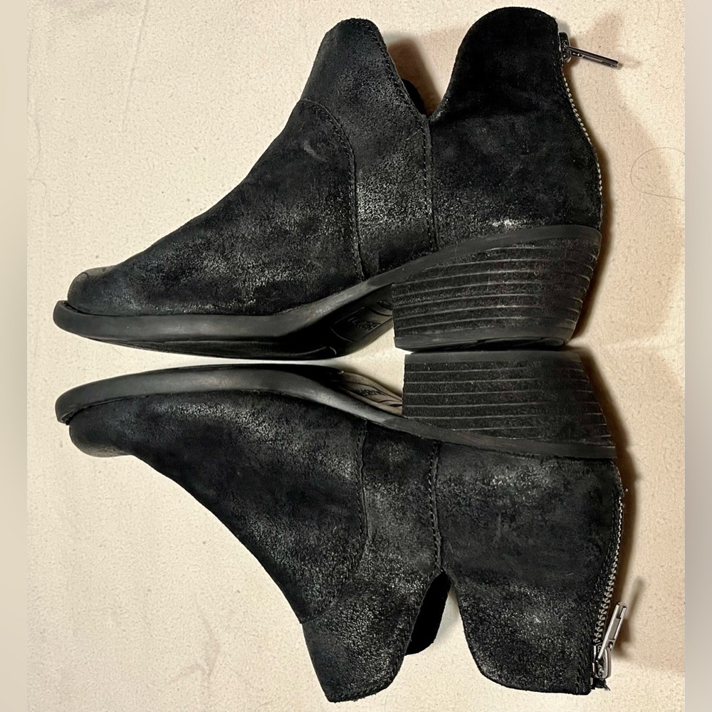 Women's Kerry Distressed Black Suede Ankle Boots by Born Size 8M